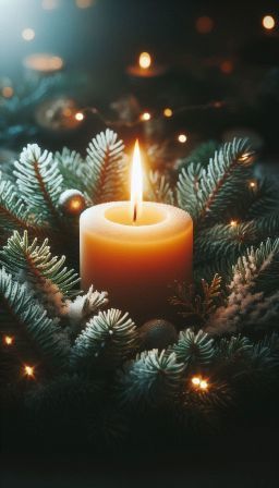 simple candle flame with evergreen branches-25-2.jpg